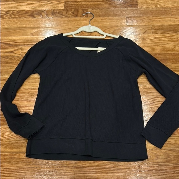 Chaser Brand Black Ribbed Long sleeve open back Women's Top large new w tags - Picture 7 of 7